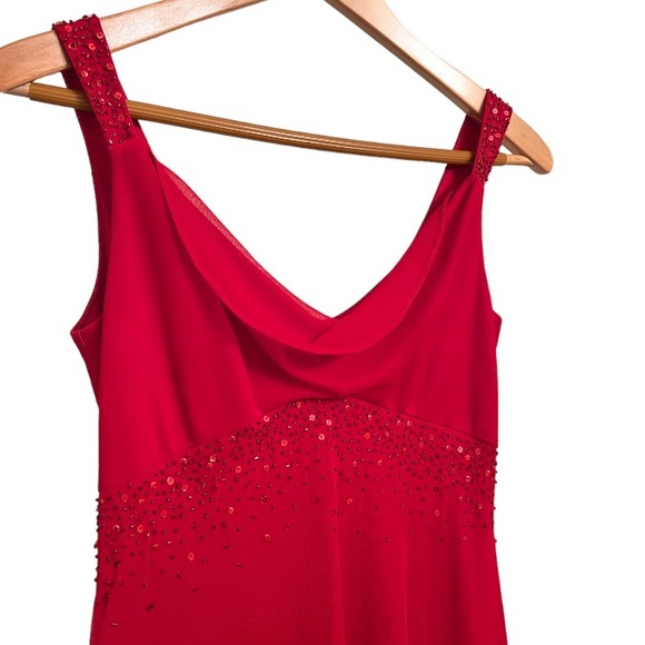 ALEX Evenings Cherry Red Beaded Cowl Neck
Formal Prom Dress Gown Size 4 Petite - Picture 6 of 17